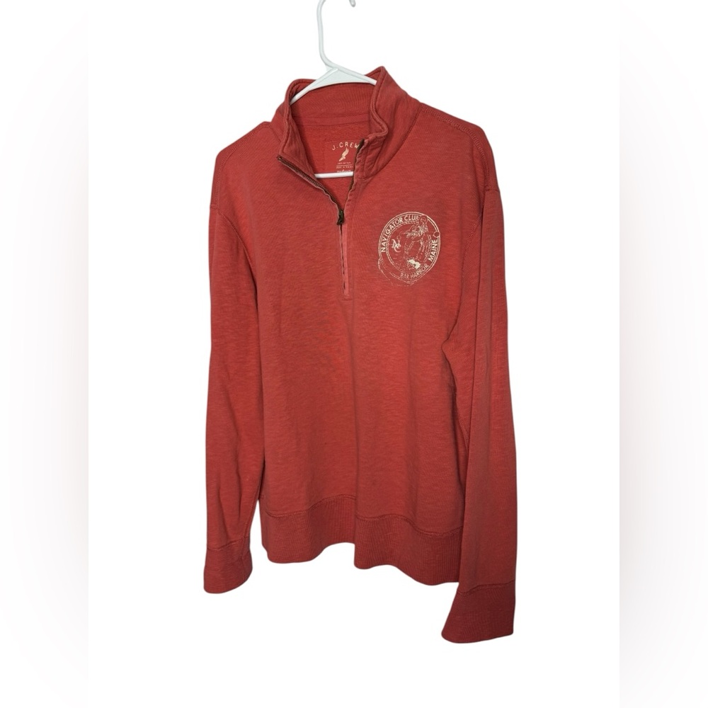 J. Crew Vintage Barn Red Half-Zip Sweatshirt MINT! Size Med